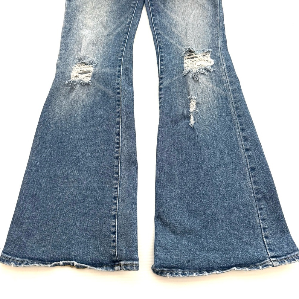 Lee Vintage Modern High Rise Flare Distressed Jeans Size 26 - Picture 5 of 9
